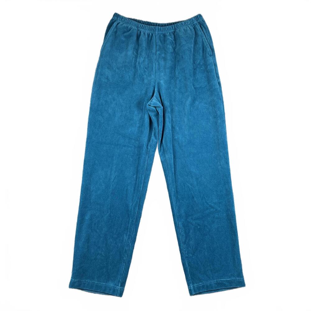 Vtg BLAIR Teal Corduroy Women's M‎ Pants High waist Straight